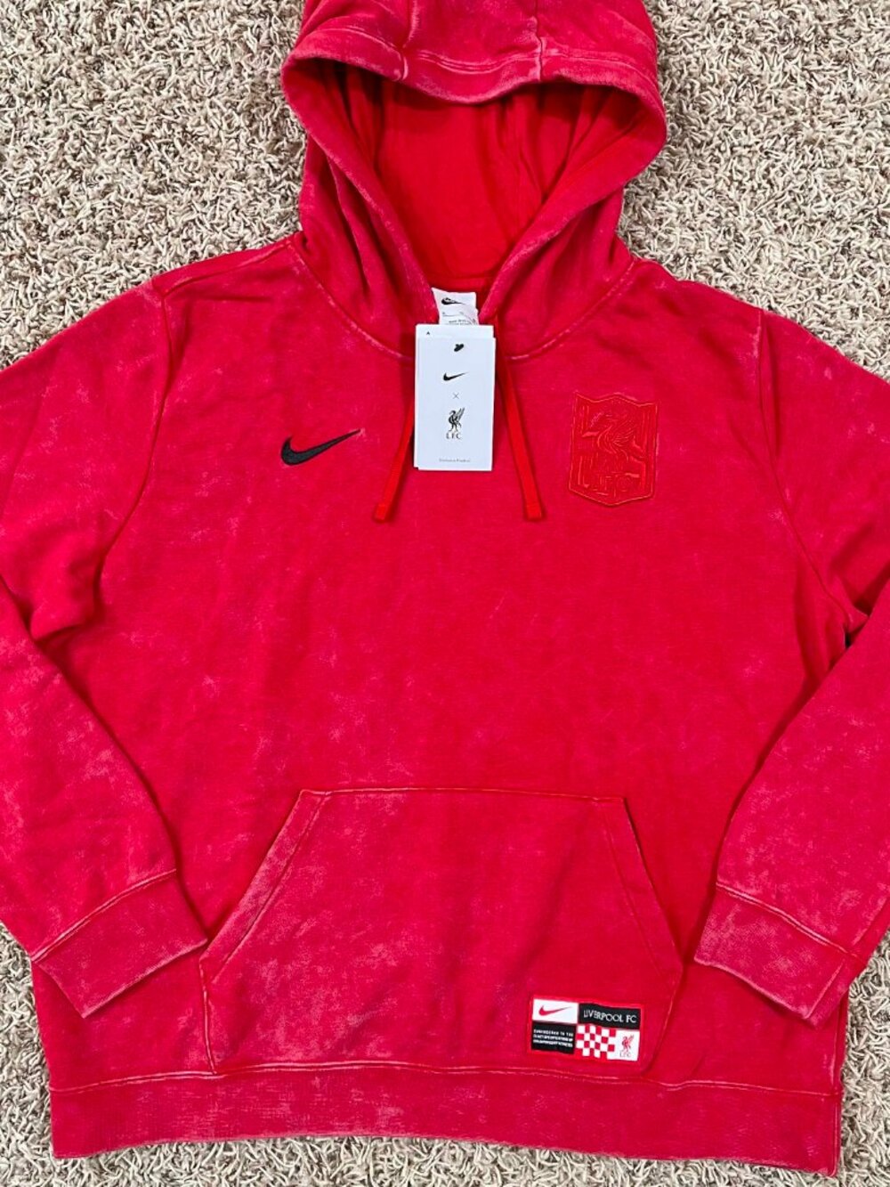 Nike Women’s Liverpool FC Club Third Soccer Pullover Hoodie Red, Size XL (New)